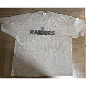 Vintage Raiders NFL T-Shirt Gray 3XL Y2K Logo Tee Free Shipping